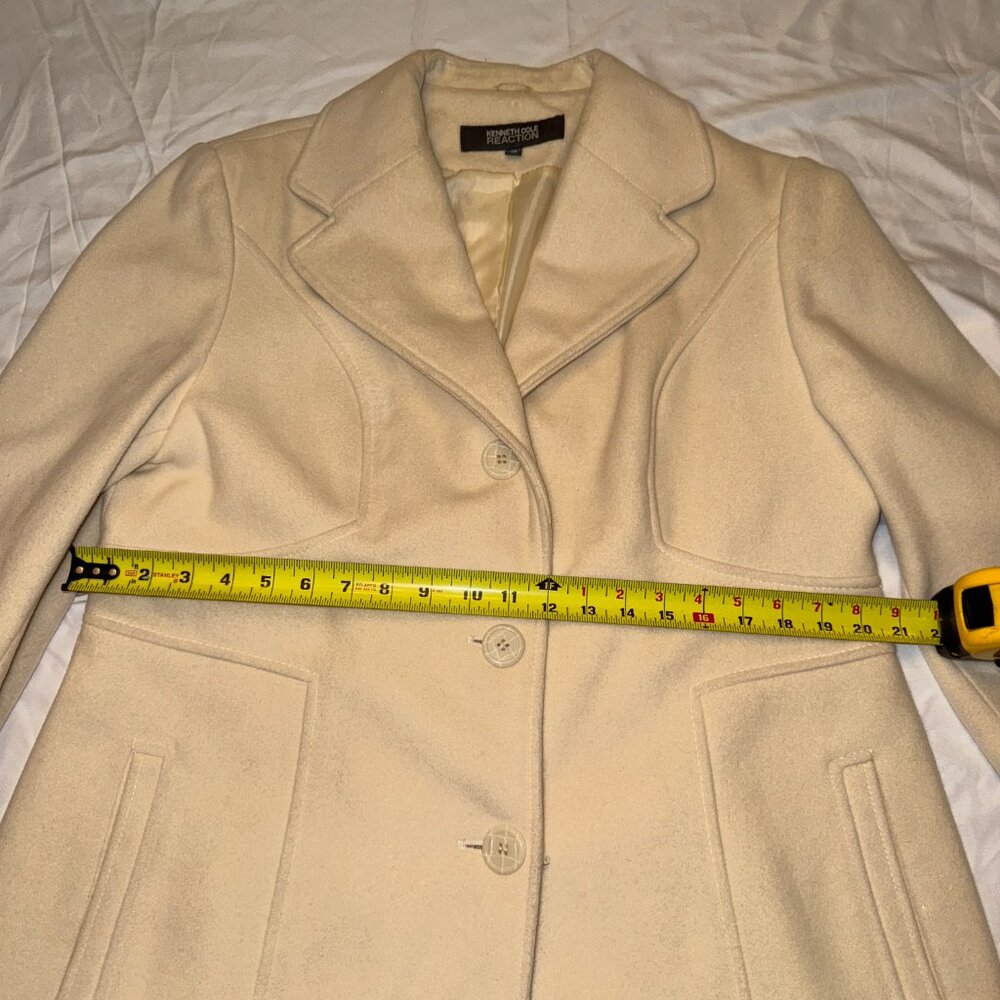 Kenneth Cole Winter Coat Size 16 80%Wool/20% Nylon Ivory Winter White - Picture 4 of 10